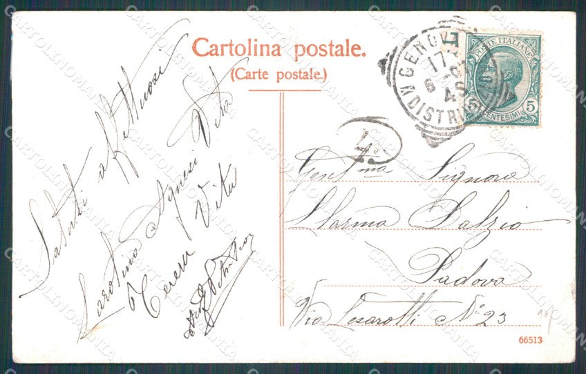 Genova Città Stazione Brignole Tram PIEGHINA ABRASA cartolina WX2709 – retro