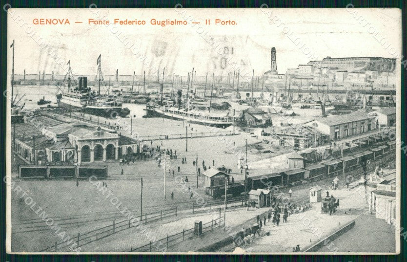 Genova Città Ponte Federico Guglielmo PIEGHINE cartolina WX2711 – fronte