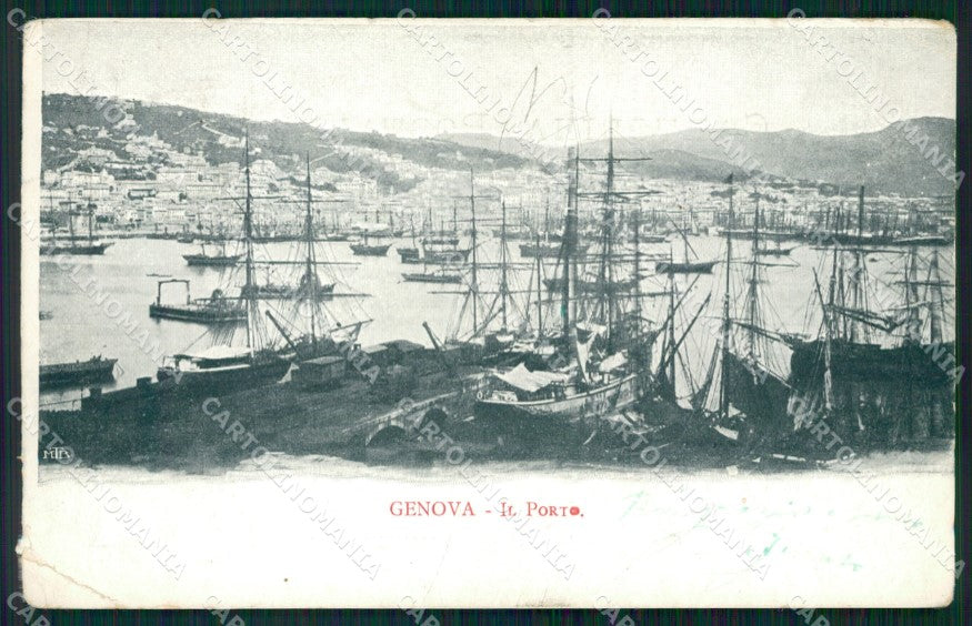 Genova Città Porto PIEGA cartolina WX2712 – fronte