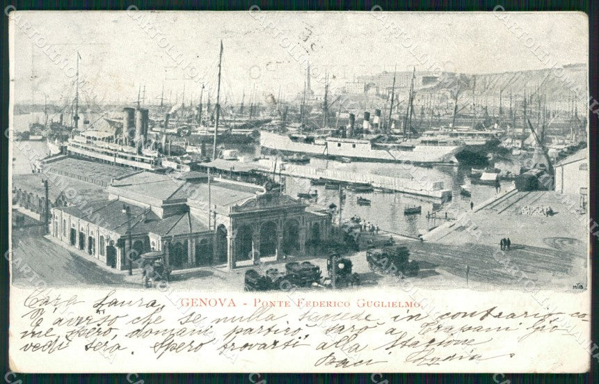 Genova Città Ponte Federico Guglielmo PIEGHINE cartolina WX2716 – fronte