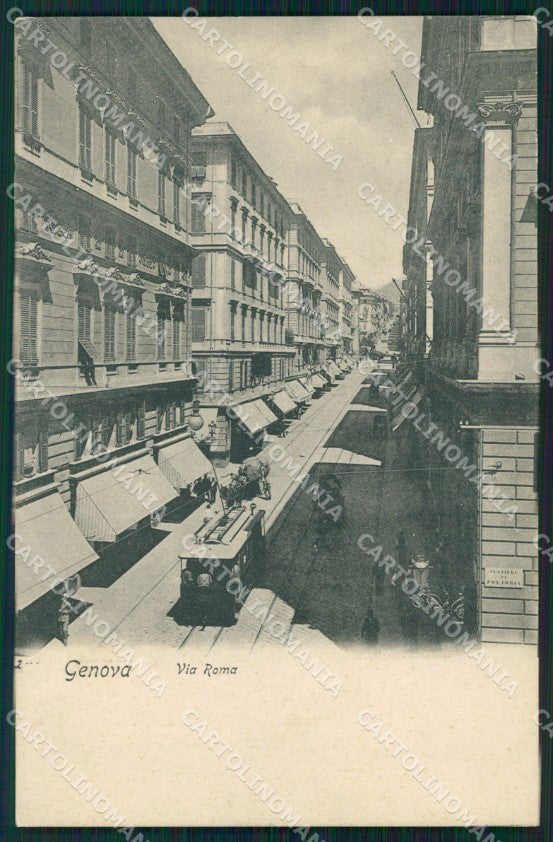 Genova Città Via Roma Tram cartolina WX2728 – fronte