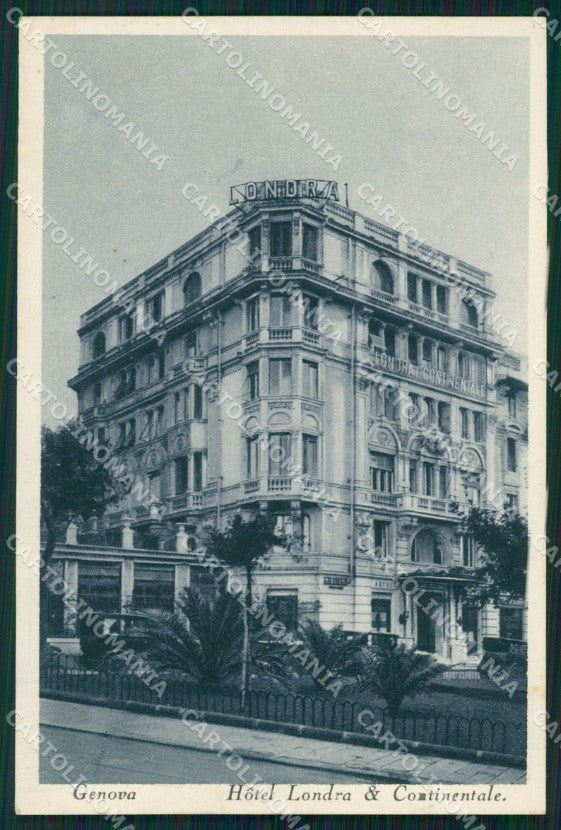 Genova Città Hotel Londra Continental cartolina WX2735 – fronte
