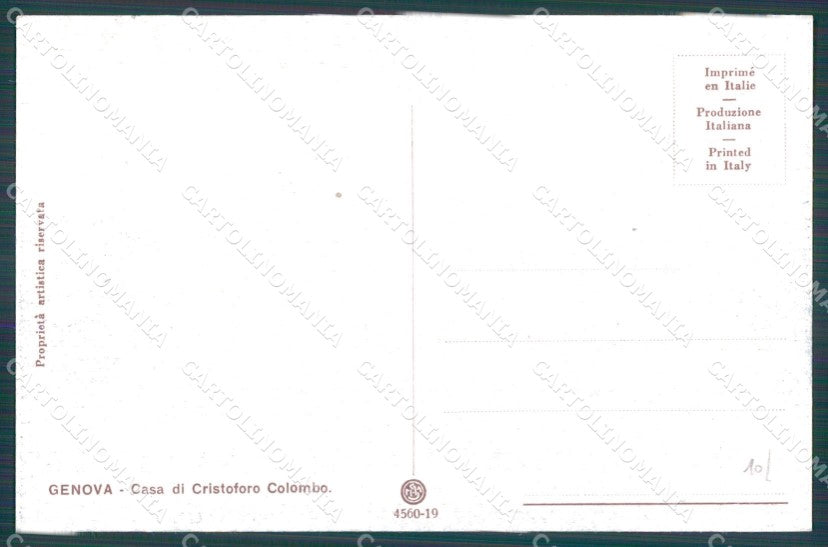 Genova Città Casa Cristoforo Colombo cartolina WX2736 – retro
