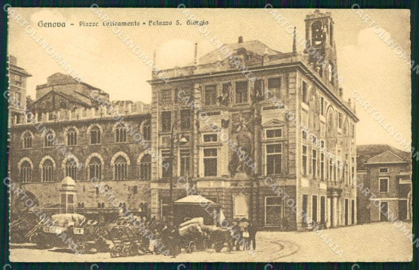 Genova Città Piazza Caricamento Carretti cartolina WX2756 – fronte