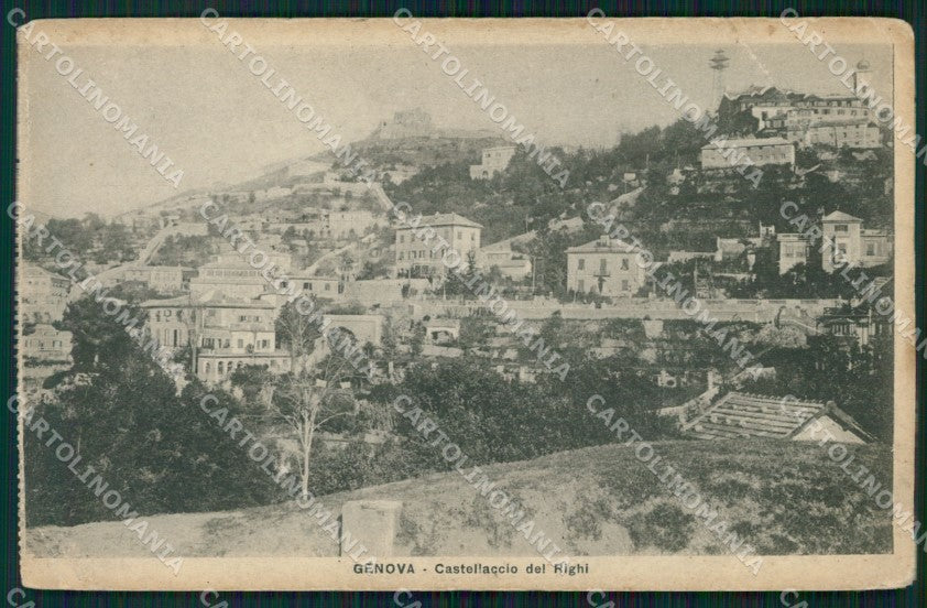 Genova Città Castellaccio dei Rigi PIEGHE cartolina WX2757 – fronte