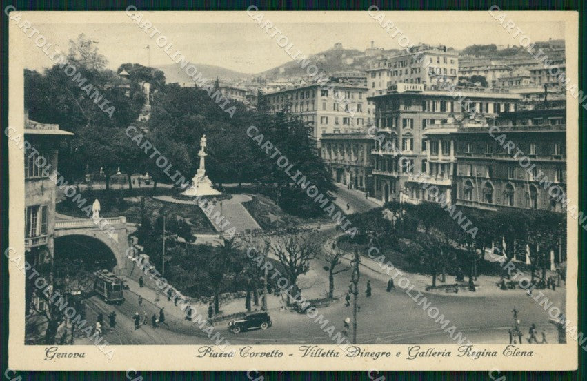 Genova Città Piazza Corvetto Tram Auto PIEGHINA cartolina WX2765 – fronte