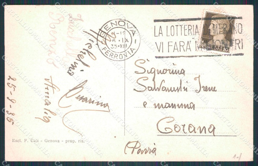 Genova Città Piazza Corvetto Tram Auto PIEGHINA cartolina WX2765 – retro