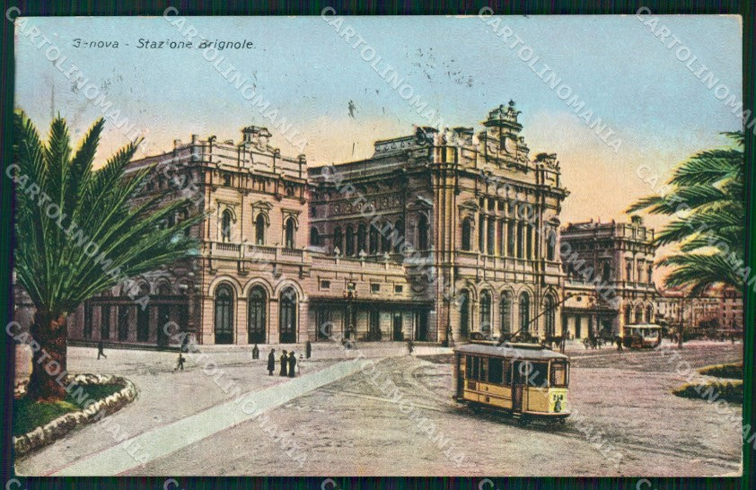 Genova Città Stazione Brignole Tram cartolina WX2767 – fronte