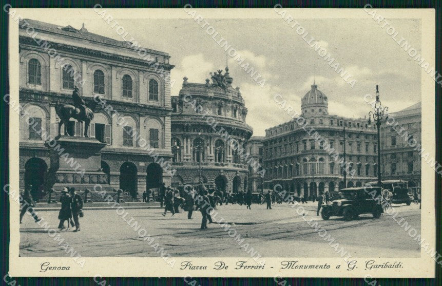 Genova Città Piazza De Ferrari Garibaldi Auto cartolina WX2769 – fronte
