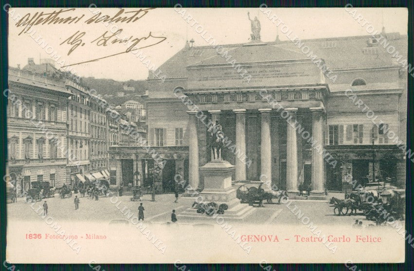 Genova Città Teatro Carrozze cartolina WX2783 – fronte