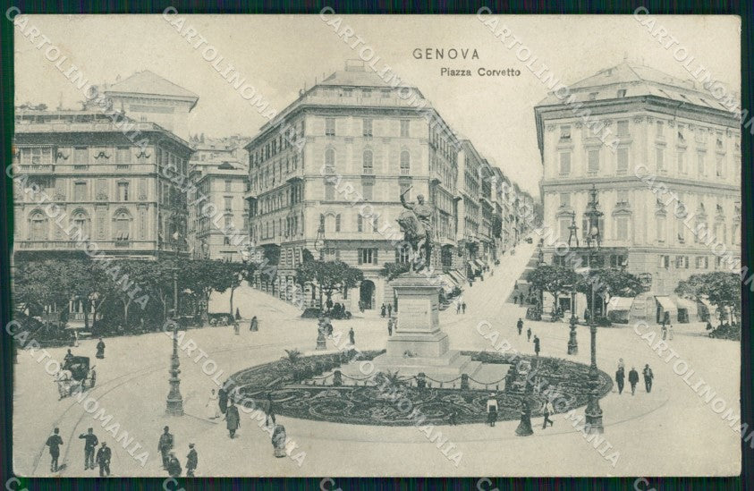 Genova Città Piazza Corvetto PIEGHINA cartolina WX2784 – fronte