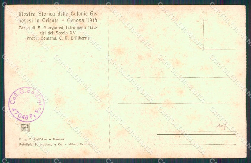 Genova Città Mostra Storica 1914 Cassa di San Giorgio cartolina WX2785 – retro
