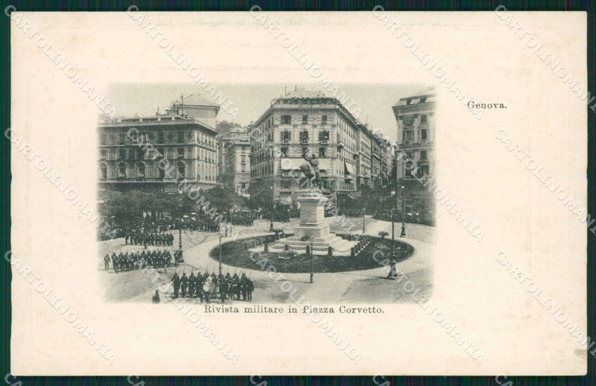 Genova Città Piazza Corvetto Rivista Militare cartolina WX2796 – fronte