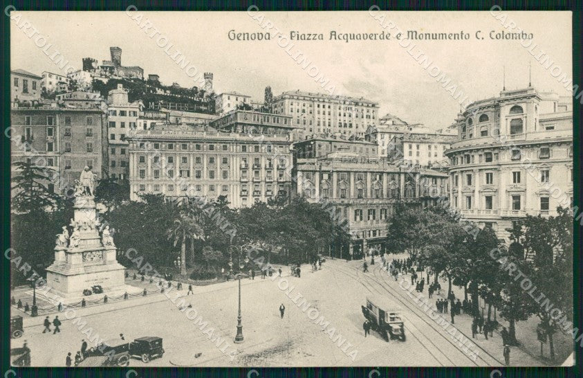 Genova Città Piazza Acquaverde Colombo cartolina WX2798 – fronte