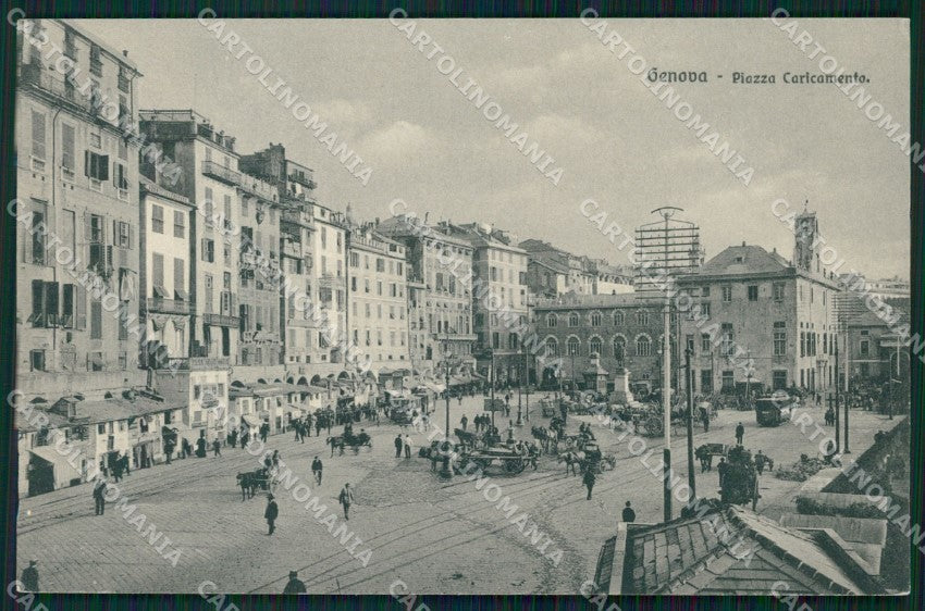 Genova Città Piazza Caricamento Tram cartolina WX2805 – fronte