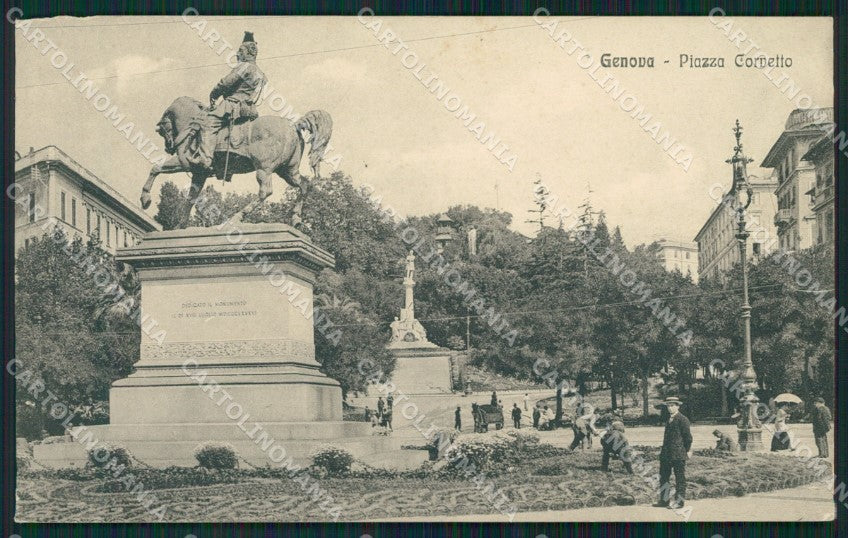 Genova Città Piazza Corvetto RIFILATA cartolina WX2812 – fronte