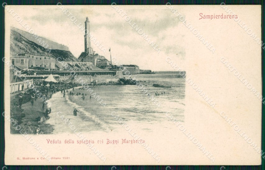 Genova Città Sampierdarena Bagni Margherita cartolina WX2818 – fronte