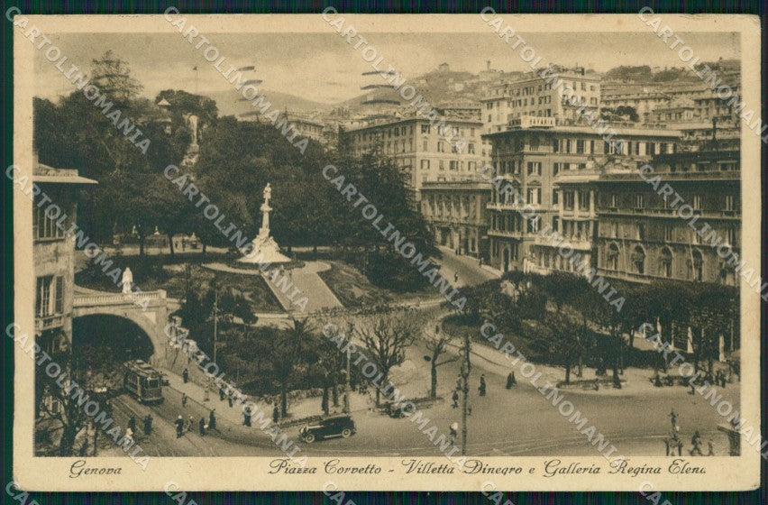 Genova Città Piazza Corvetto Tram Auto cartolina WX2822 – fronte