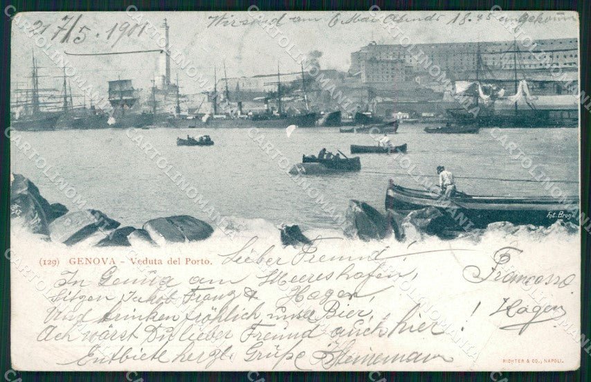 Genova Città Porto PIEGA cartolina WX2828 – fronte