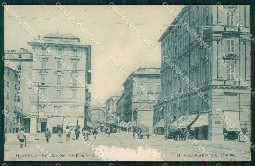 Genova Città Via XX Settembre Tram ABRASA cartolina WX2831 – fronte