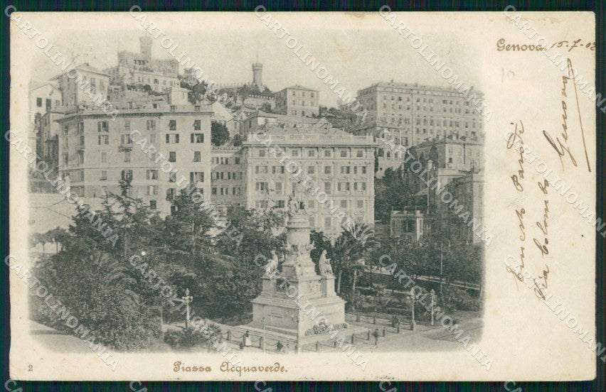 Genova Città Piazza Acquaverde PIEGHINA cartolina WX2842 – fronte