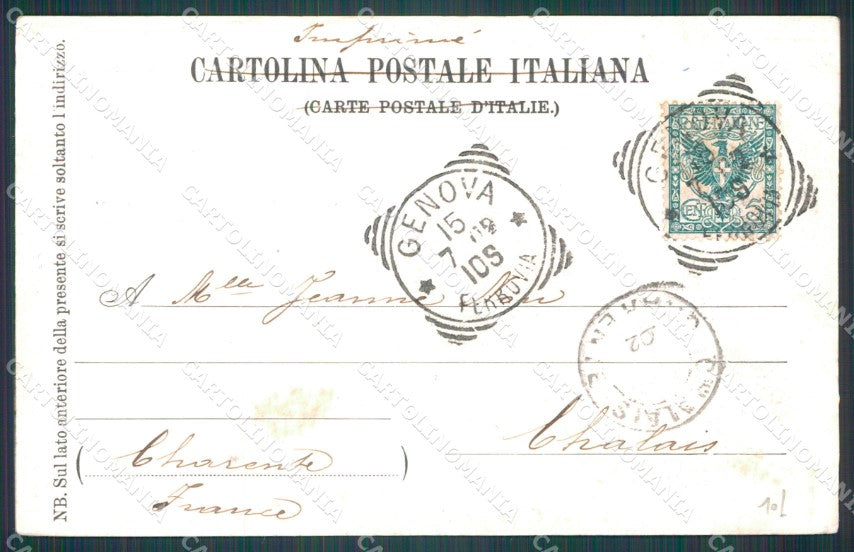 Genova Città Piazza Acquaverde PIEGHINA cartolina WX2842 – retro
