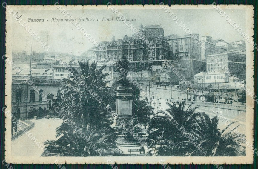 Genova Città Monumento Duca di Galliera MACCHIA cartolina WX2848 – fronte