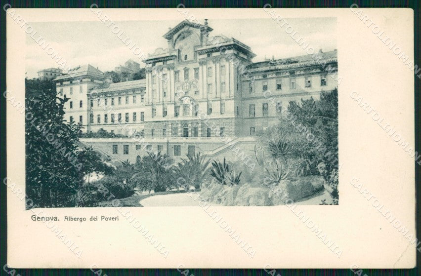Genova Città Albergo dei Poveri PIEGHINA cartolina WX2849 – fronte