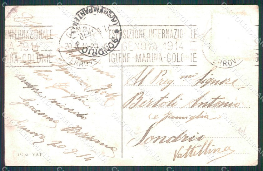 Genova Città Piazza de Ferrari Tram PIEGHINA cartolina WX2858 – retro