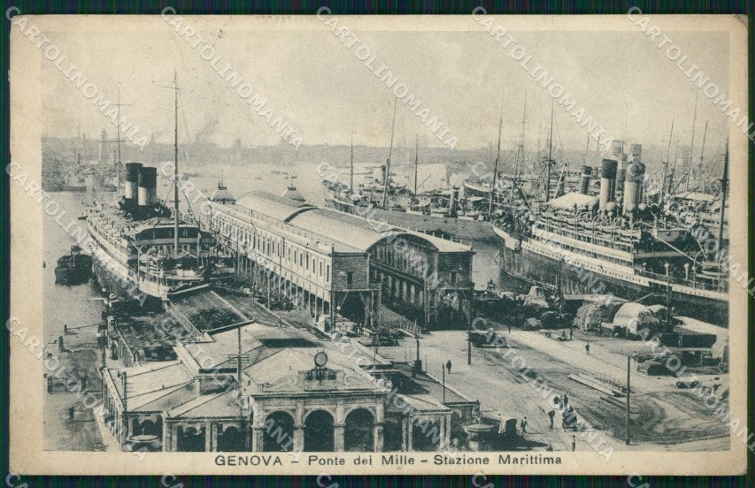 Genova Città Stazione Marittima Ponte dei Mille cartolina WX2861 – fronte