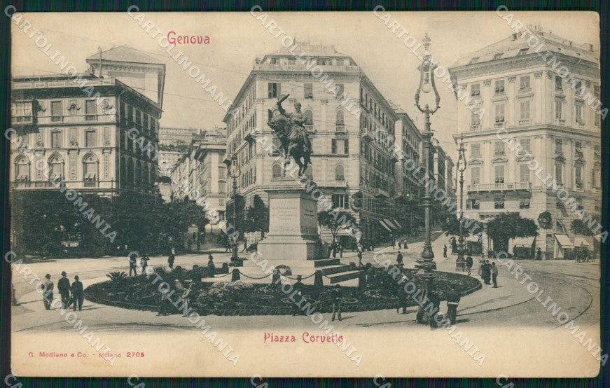 Genova Città Piazza Corvetto cartolina WX2863 – fronte