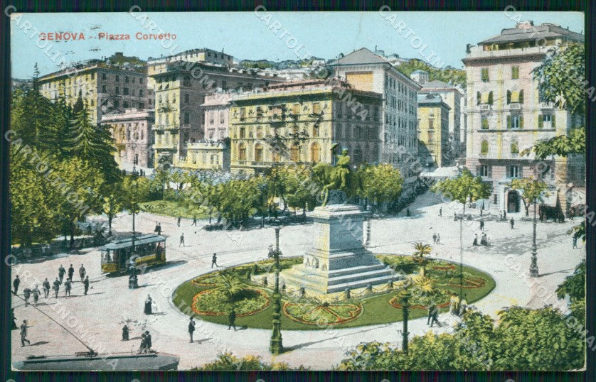 Genova Città Piazza Corvetto cartolina WX2868 – fronte