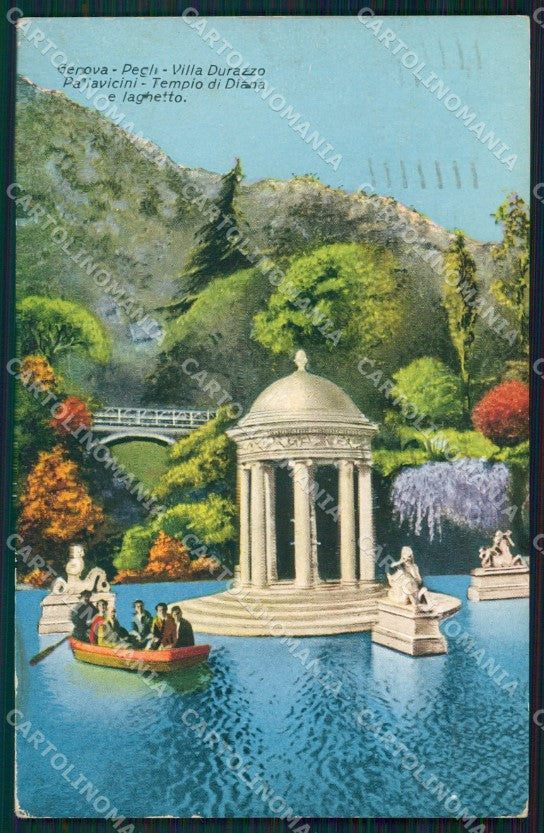 Genova Pegli Villa Durazzo Pallavicini Laghetto SCOLLATA cartolina WX2869 – fronte