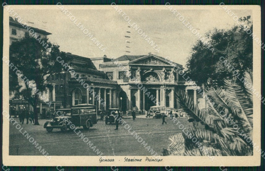 Genova Città Stazione Principe Auto PIEGA cartolina WX2885 – fronte