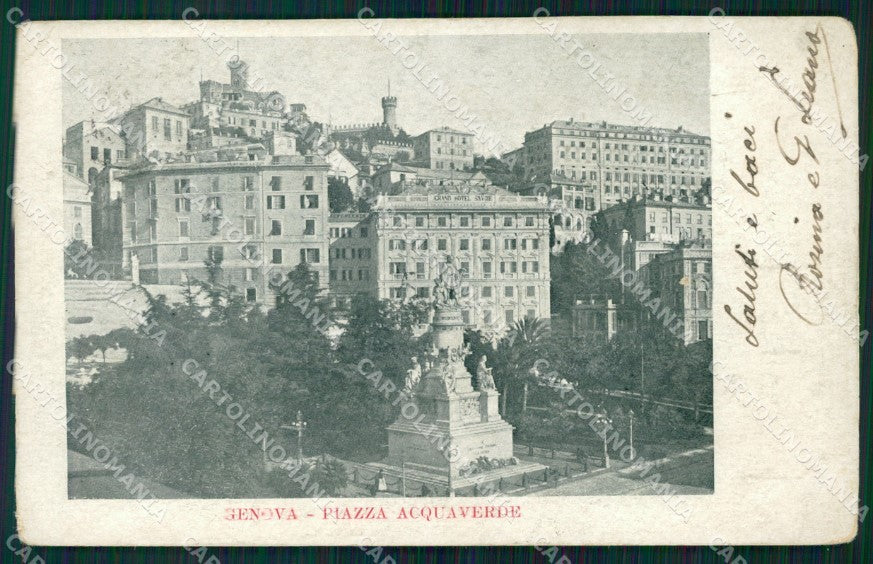 Genova Città Piazza Acquaverde cartolina WX2889 – fronte