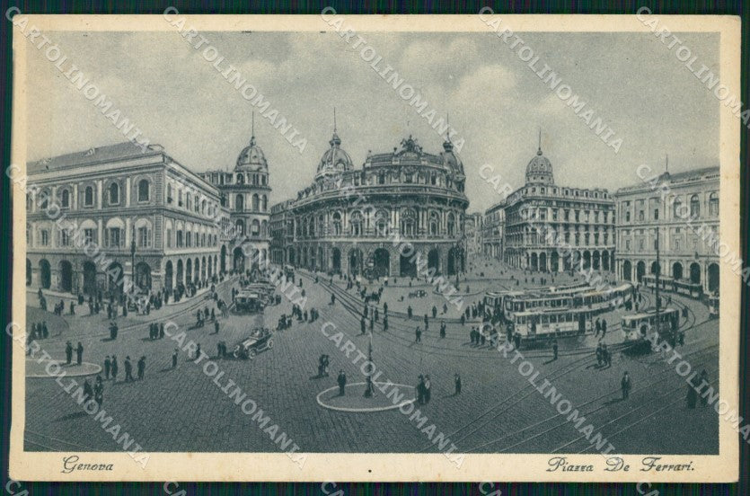 Genova Città Piazza De Ferrari Tram cartolina WX2892 – fronte