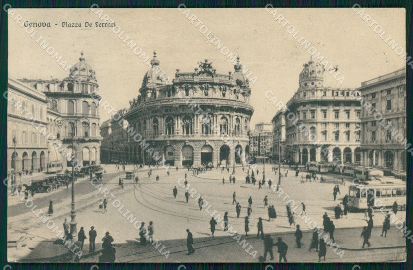 Genova Città Piazza De Ferrari Tram cartolina WX2894 – fronte