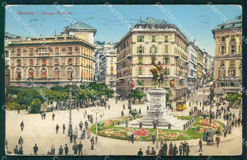 Genova Città Piazza Corvetto cartolina WX2896 – fronte