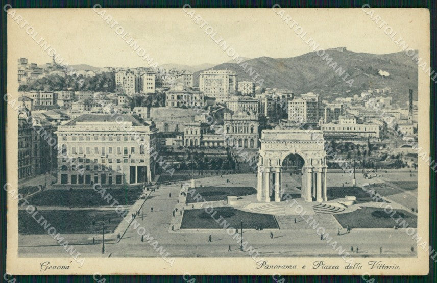 Genova Città Piazza della Vittoria ABRASA cartolina WX2899 – fronte