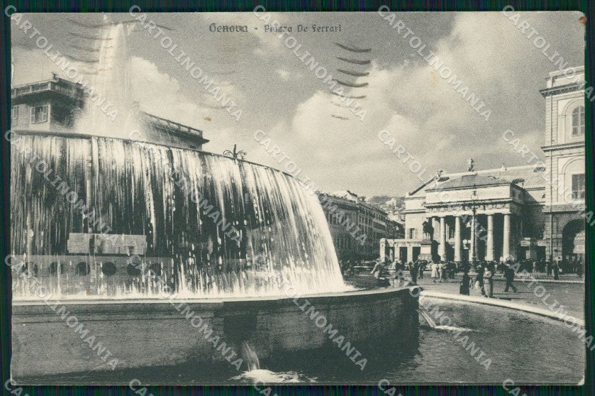 Genova Città Piazza de Ferrari Fontana cartolina WX2900 – fronte