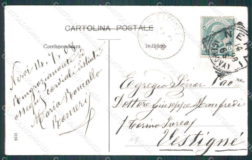 Genova Città Piazza Corvetto RIFILATA cartolina WX2901 – retro