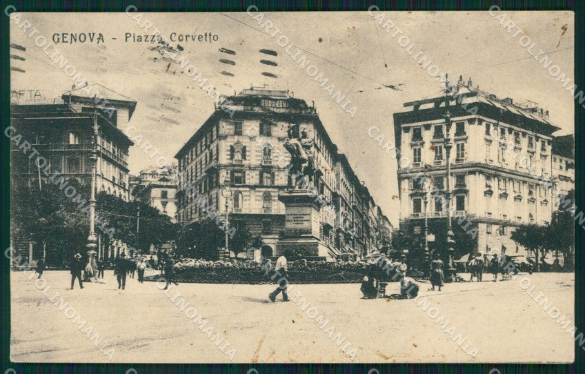 Genova Città Piazza Corvetto cartolina WX2904 – fronte