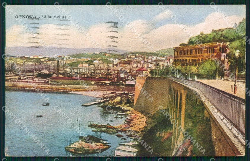 Genova Città Villa Mylius cartolina WX2905 – fronte