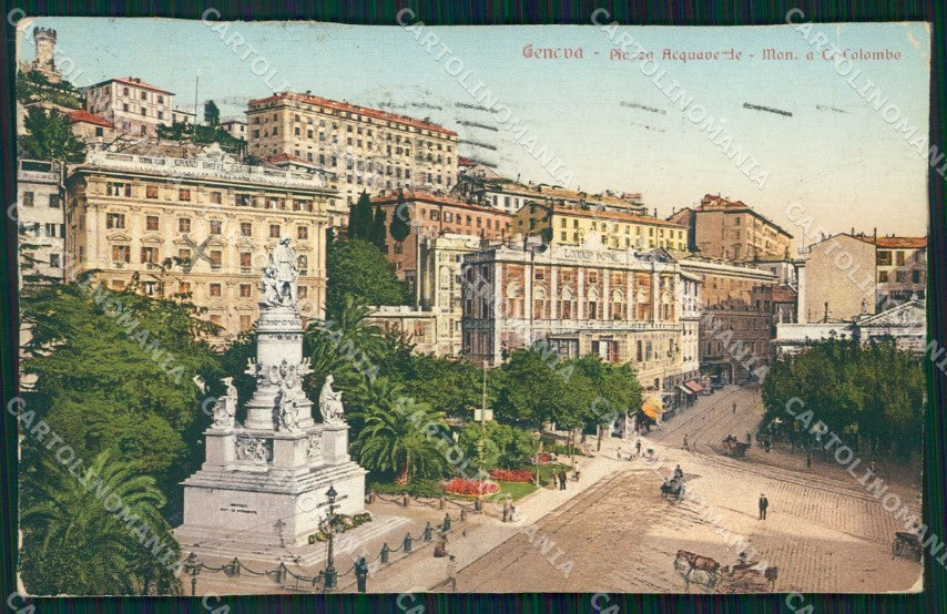 Genova Città Piazza Acquaverde PIEGHINA cartolina WX2907 – fronte
