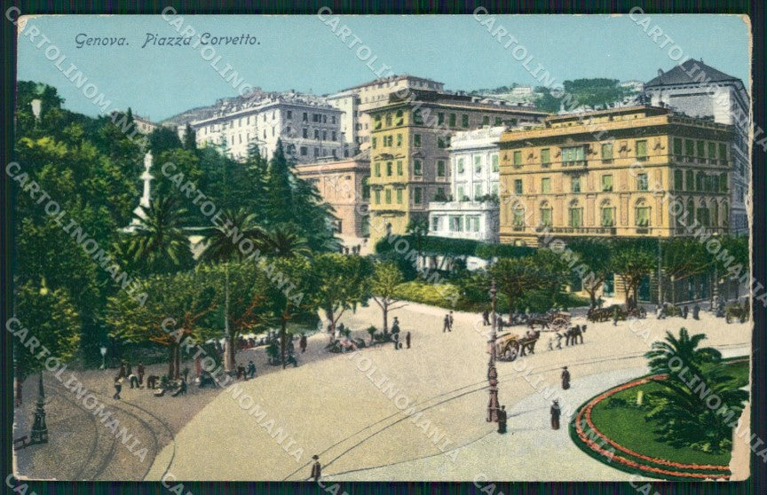 Genova Città Piazza Corvetto ABRASA cartolina WX2917 – fronte