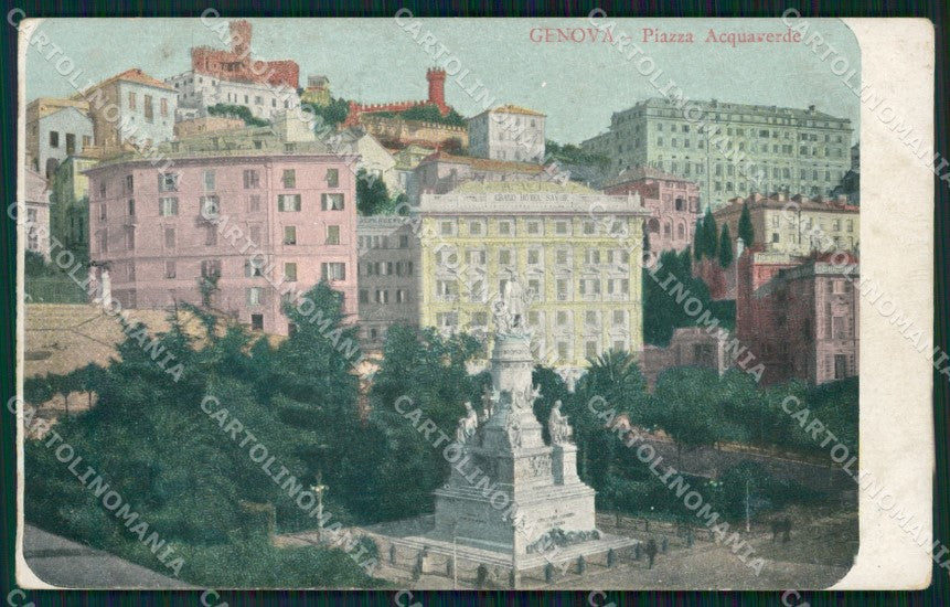 Genova Città Piazza Acquaverde cartolina WX2920 – fronte
