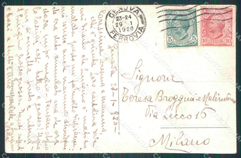 Genova Città Monumento Duca di Galliera cartolina WX2924 – retro