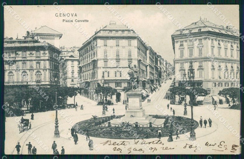 Genova Città Piazza Corvetto cartolina WX2932 – fronte