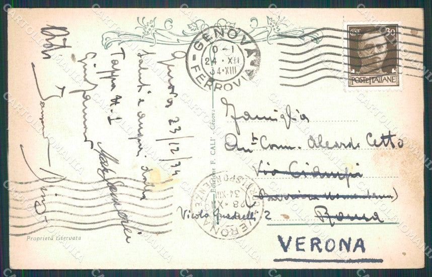 Genova Città Casa Cristoforo Colombo cartolina WX2939 – retro