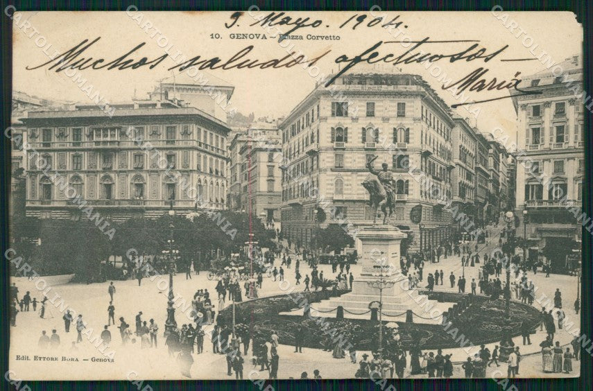 Genova Città Piazza Corvetto cartolina WX2944 – fronte